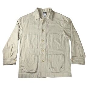 Prairie Underground Organic Cotton Chore Jacket Beige Utility Work Coat Small